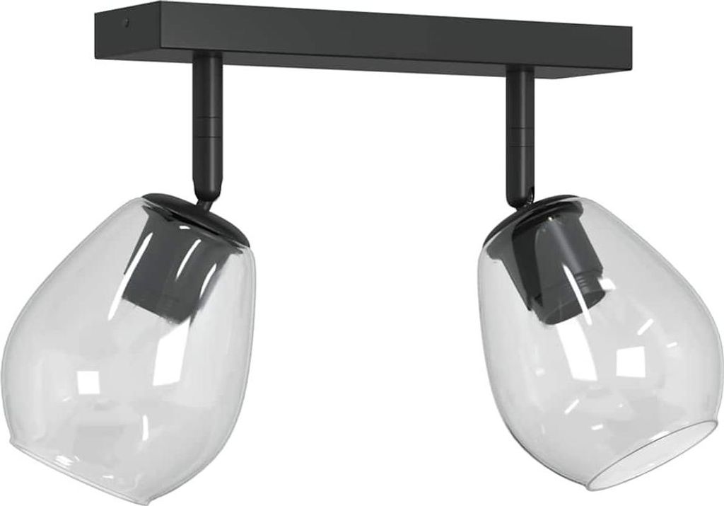 vidaXL Deckenstrahler Schwarz 33 x 13 x 26 cm Glas und Metall