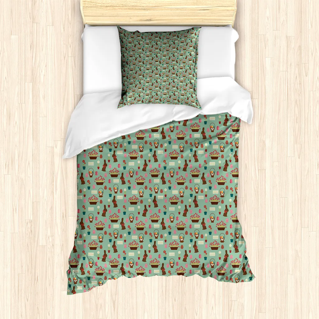 Copripiumino Pasquale ABAKUHAUS 135x200 - Microfibra No-Stiro Verde
