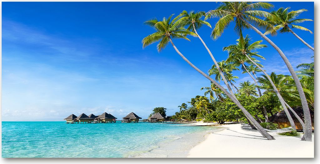 Tulup Leinwandbild -100x50 cm - Wandkunst - Drucke auf Leinwand - Leinwanddruck - Landschaften - Blau - Malediven
