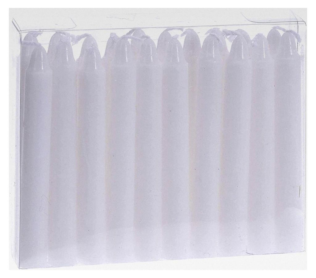 Kleine Echtwachs Stabkerzen 20er Pack - weiß - Weihnachtskerzen Set ca. 10 cm Höhe