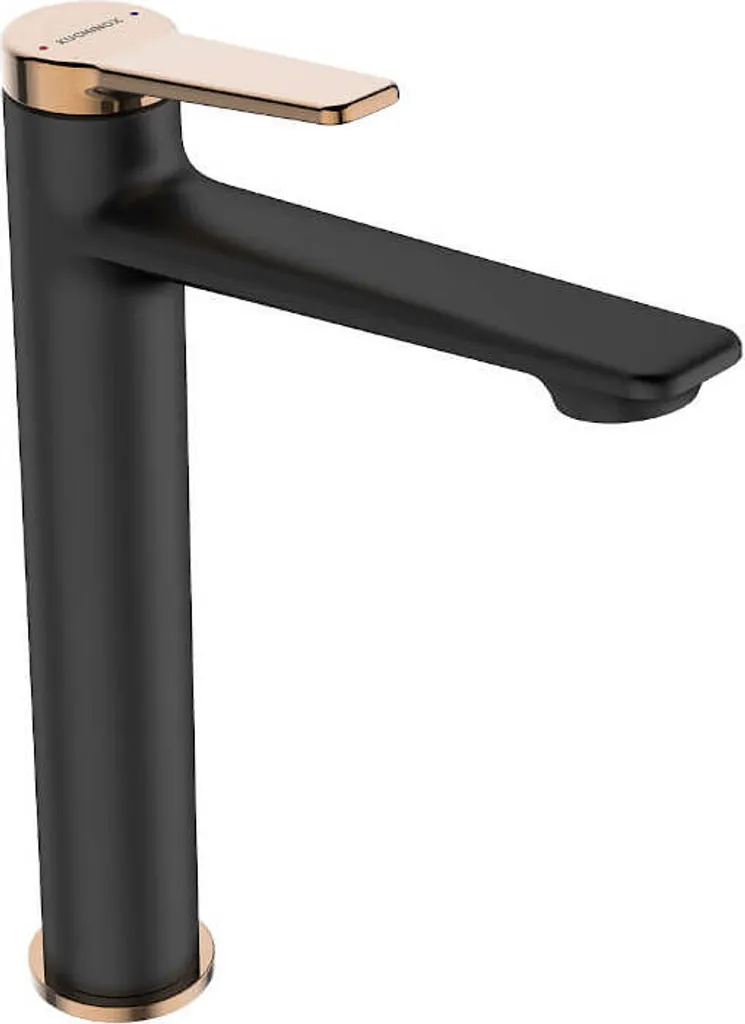 Miscelatore Lavabo Nero Oro Rosa Anti-Calcare | Rubinetto Monocomando