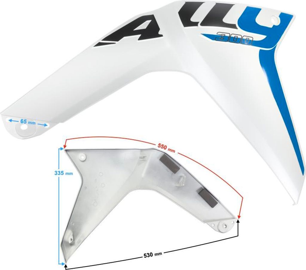 Rechtes unteres Tankgehäuse blau VOGE 300 Rally (341170184-0018)