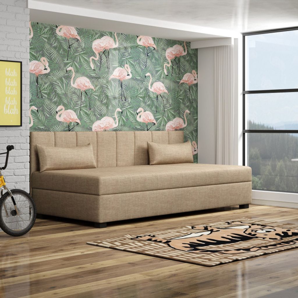 Einzelbett mit Polsterung 110x195 ESTRADA 2 - beige