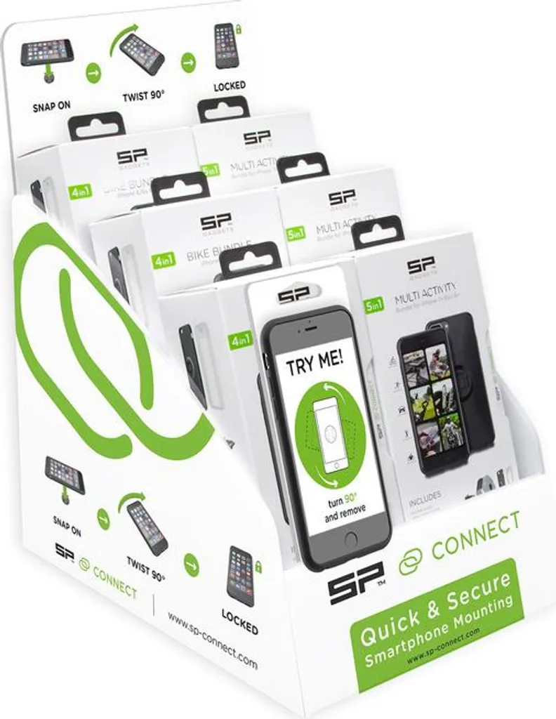 Présentoir de comptoir robuste SP-CONNECT avec finition noir premium
