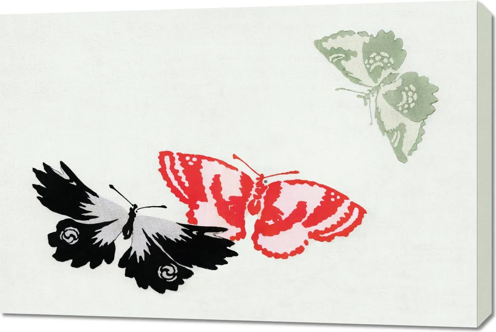 Stampa Artistica Sekka Butterfly 13 - Quadro 90x60 Vintage Giapponese