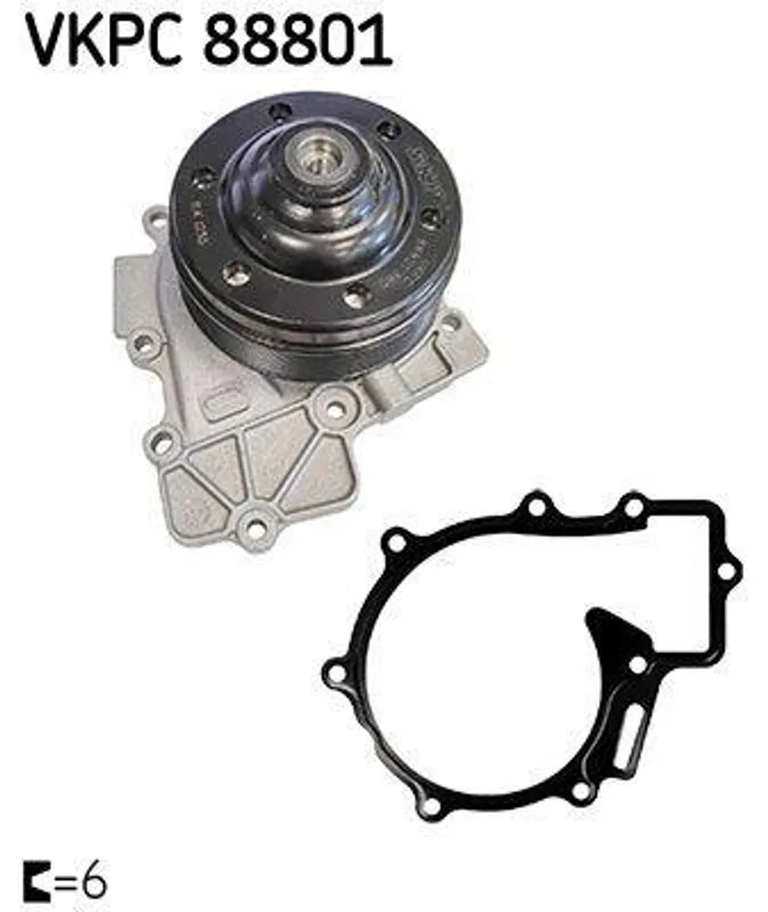 SKF VKPC 88801 Pompe à eau robuste avec turbine à débit optimisé 12V - 2