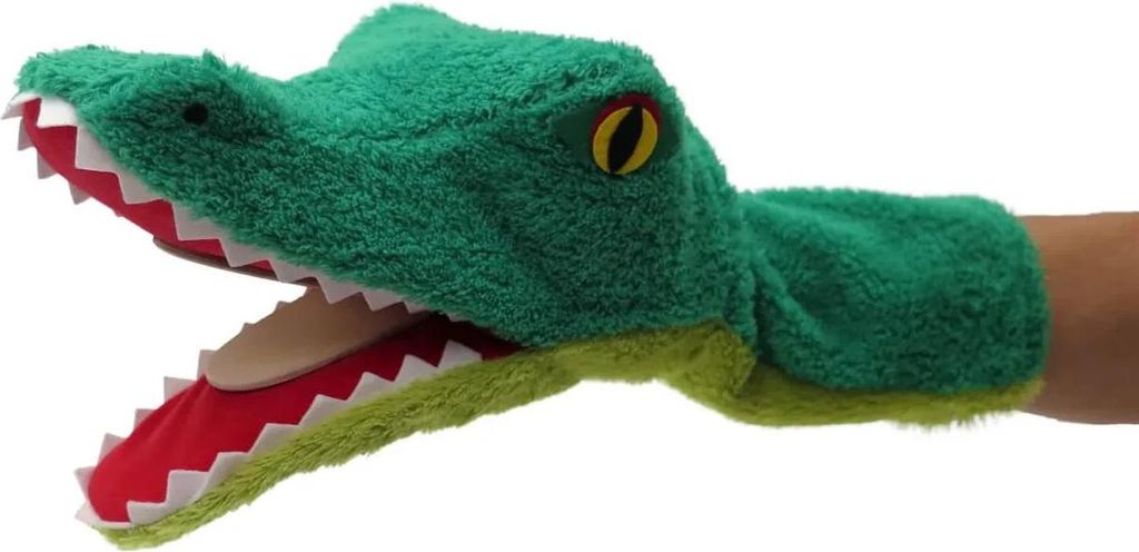 Plüsch-Handpuppe Krokodil mit Klapper, 38 cm Produktbild 