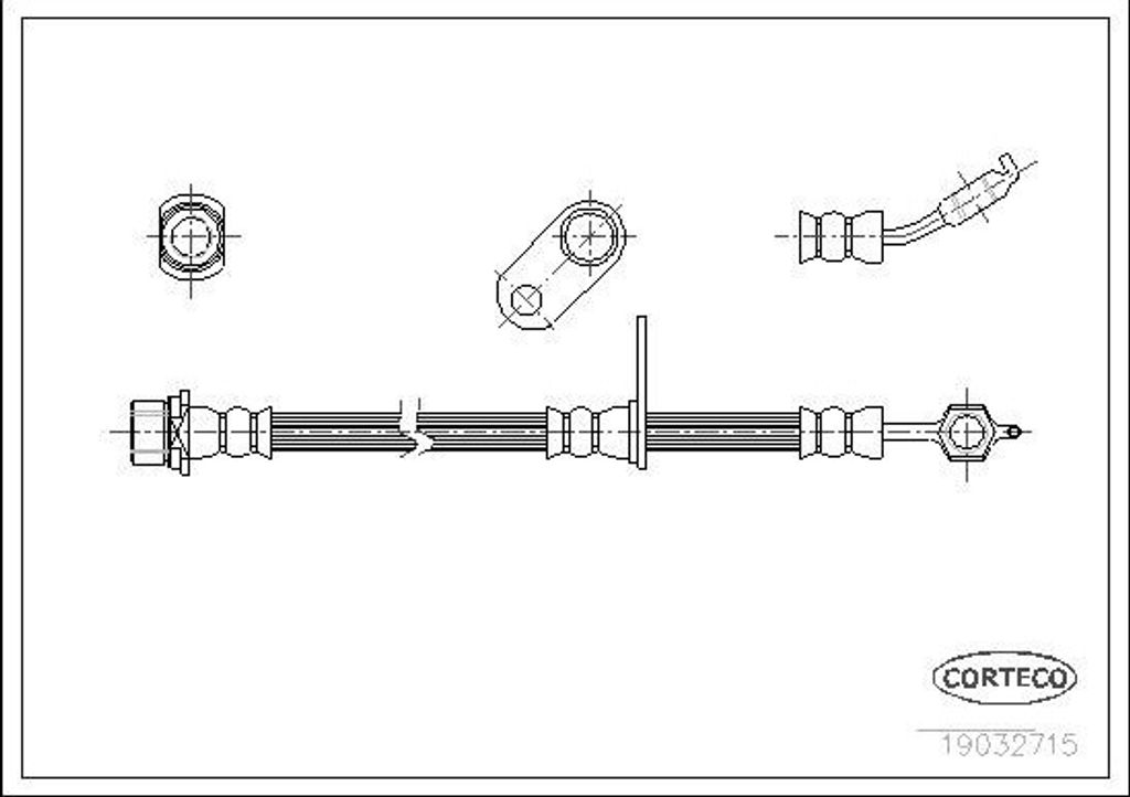 CORTECO 19032715 Bremsschlauch Vorne für TOYOTA RAV 4 I (SXA1) RAV 4 (SXA1)