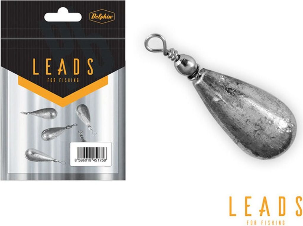 5 Stück 5g DELPHIN Tropfenblei Birnenblei Grundblei mit Wirbel
