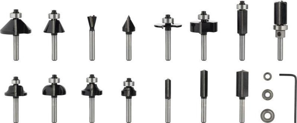 PRO Fräser-Set, gemischt, Schaft 6 mm, 15-tlg Produktbild 
