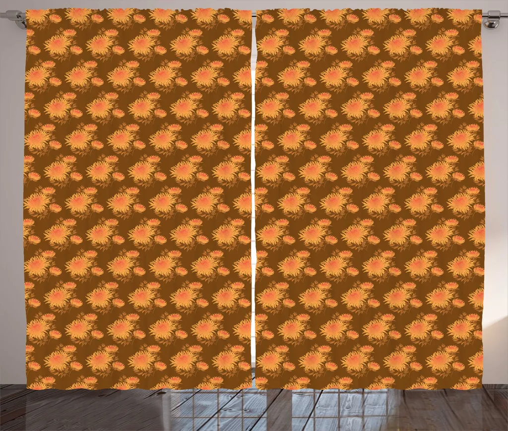 Rideaux de Fenêtre pour Salon Design Floral Automne 280 x 225 cm