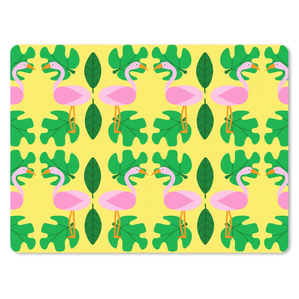 MuchoWow Mauspad Mousepad Flamingo - Pflanzen - Tiere - Muster 23x19 cm - Mousepads - Maus Mat - Pad - Mausunterlage - Schreibtischunterlage - Ma...