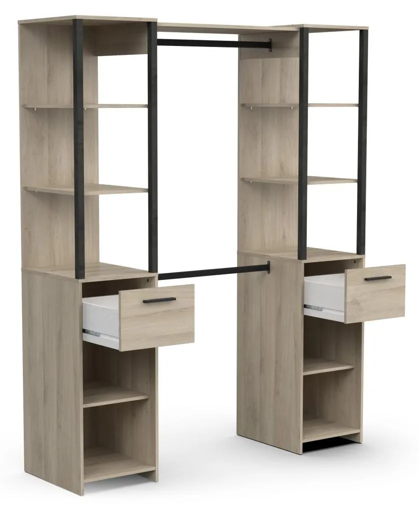 Armoire dressing modulable 2 colonnes et penderie ajustable GARY - 6