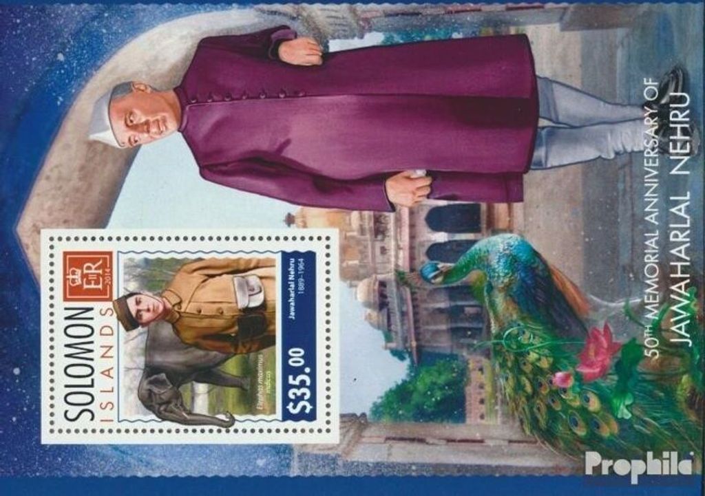 Briefmarken Salomoninseln 2014 Mi Block 292 (kompl. Ausg.) postfrisch Jawaharlal Nehru