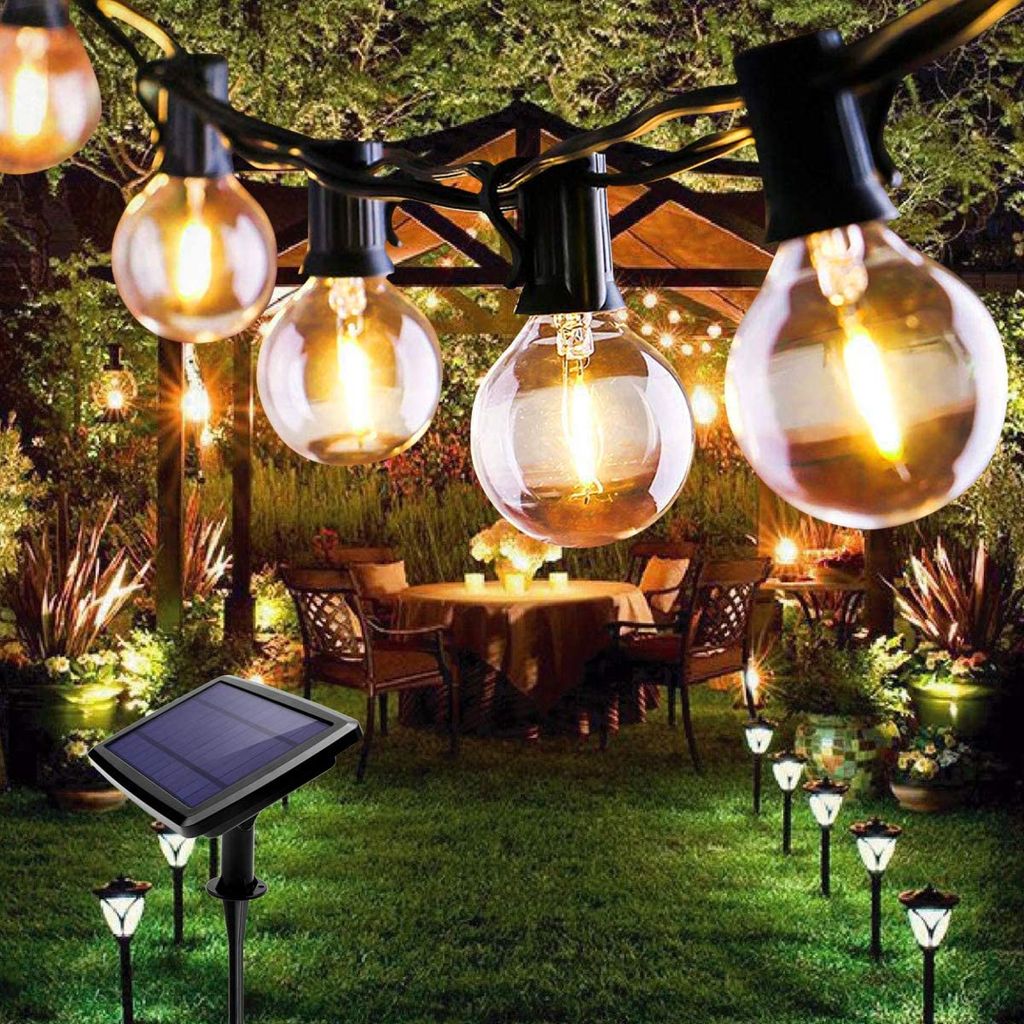 20 LED Solar Glühbirnen Lichterkette Außen Garten Außenbeleuchtung Lampe Lichter 