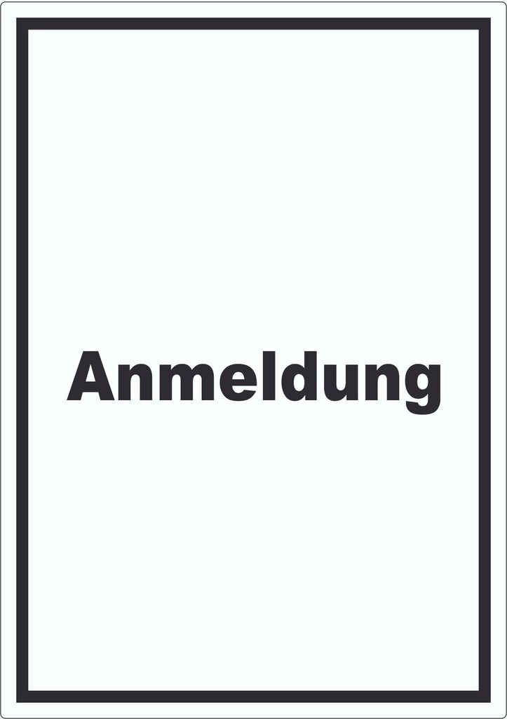 Anmeldung Aufkleber mit Text Aufnahme hochkant A9 (37x52mm)