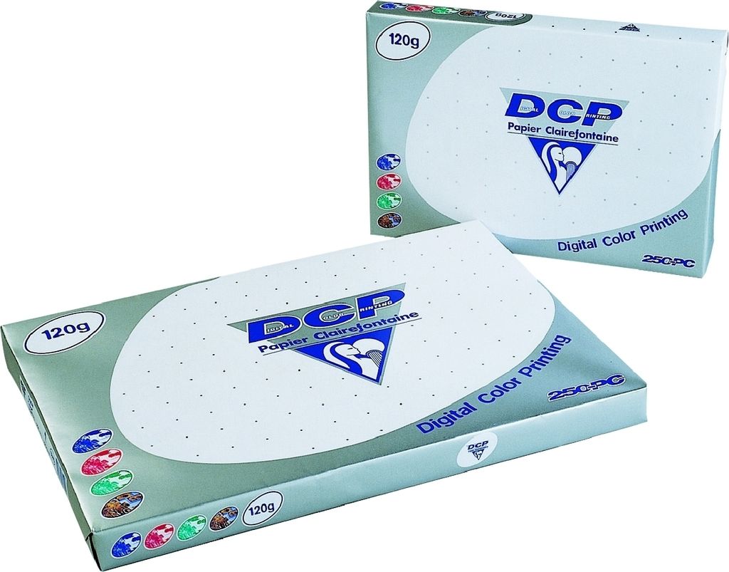Clairefontaine 1845C - Karton mit 5 Ries Druckerpapier / Kopierpapier DCP, extraweiß, DIN A3, 120g, 250 Blatt x 5, Weiß, 1 Karton