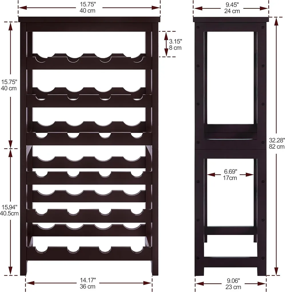 Solution gain de place : Casier à vin 24 bouteilles bambou gris stable