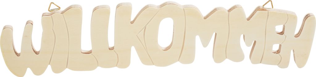 VBS Holz-Schriftzug "Willkommen", 30 x 0,8 x 7 cm Produktbild 