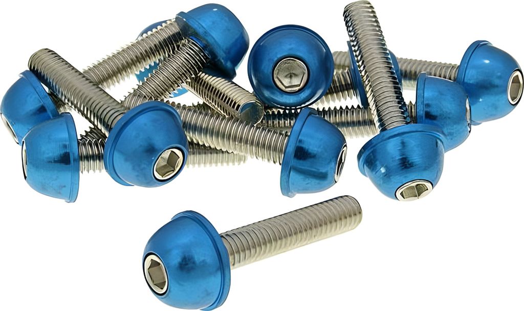 Vicma Schraubensatz 12 Stück Alu-Kappe blau - M6x30