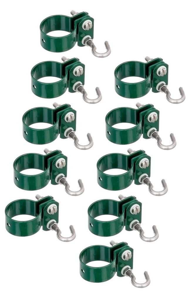 Alberts 10 x Schelle zur zweiseitigen Befestigung von Geflechtspannstäben Ø38 mm stabiler Halter