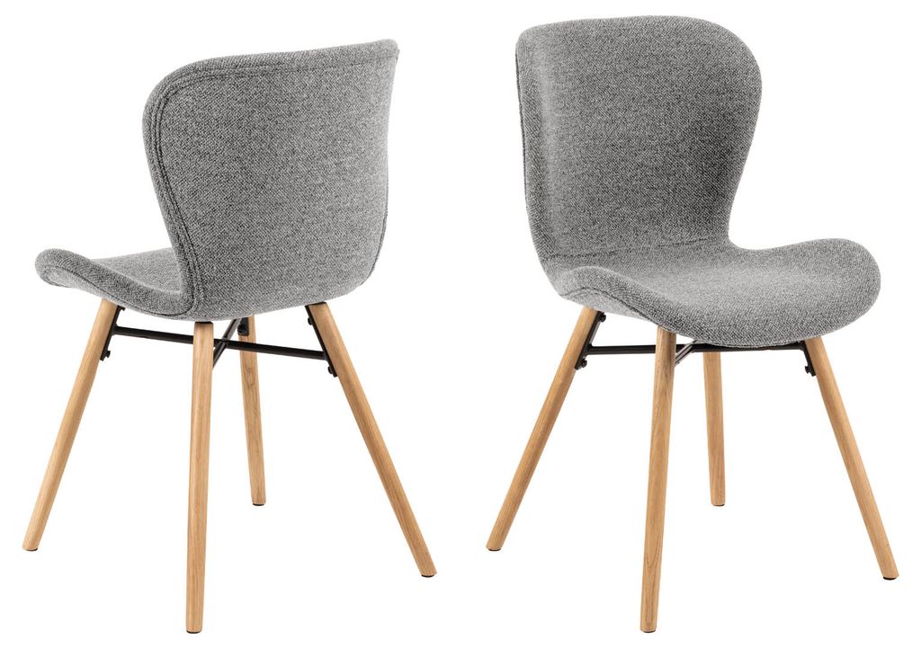 Stuhl aus Stoff Tilda mit schrägen Beinen - grau/gelb