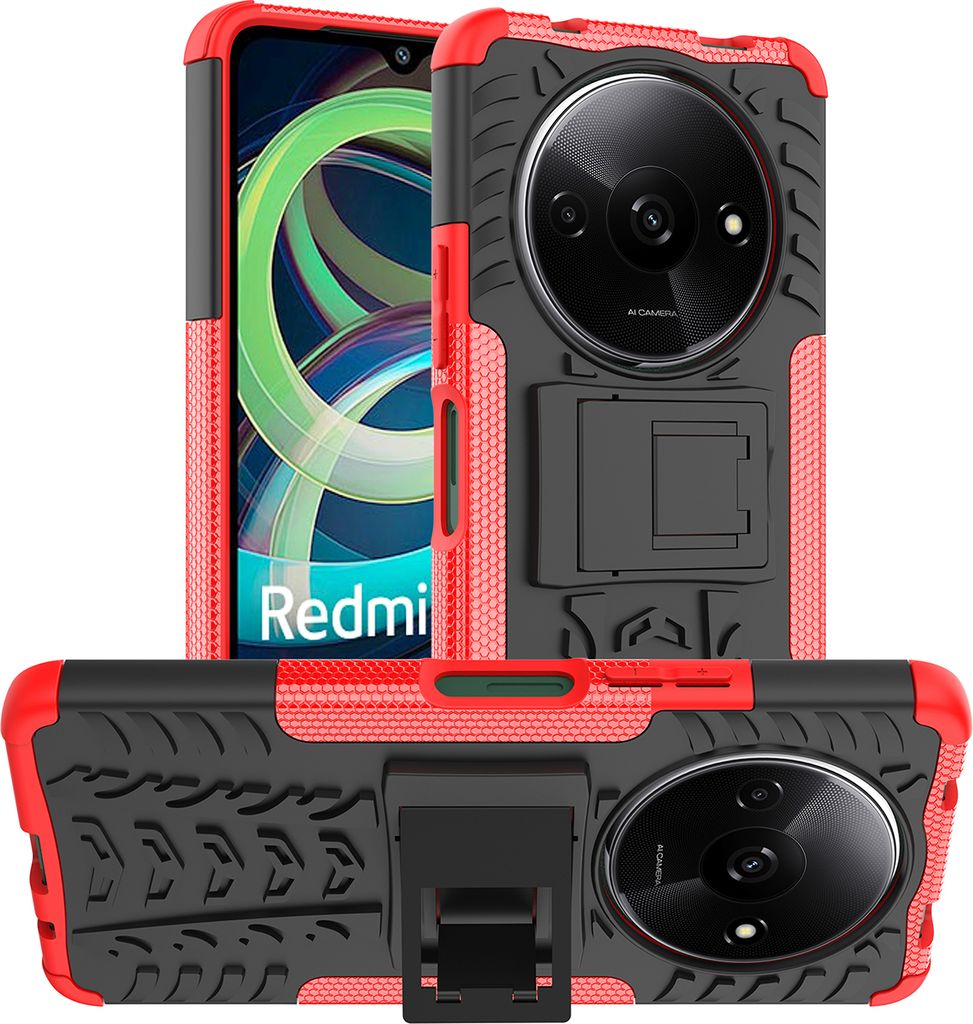 Hülle für Xiaomi Redmi A3 Handyhülle Handy Tasche Case Cover Schale TPU Bumper in Rot
