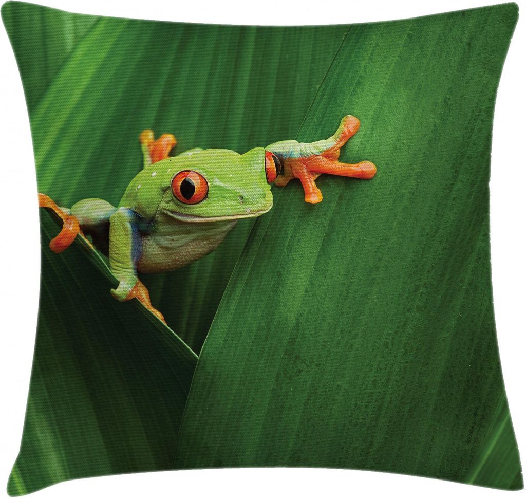ABAKUHAUS Grün Kissenbezug, Exotisches wildes Makroblatt, Waschbar mit Reißverschluss Kissenhülle mit Farbfesten Klaren Farben Beidseitiger Druc...