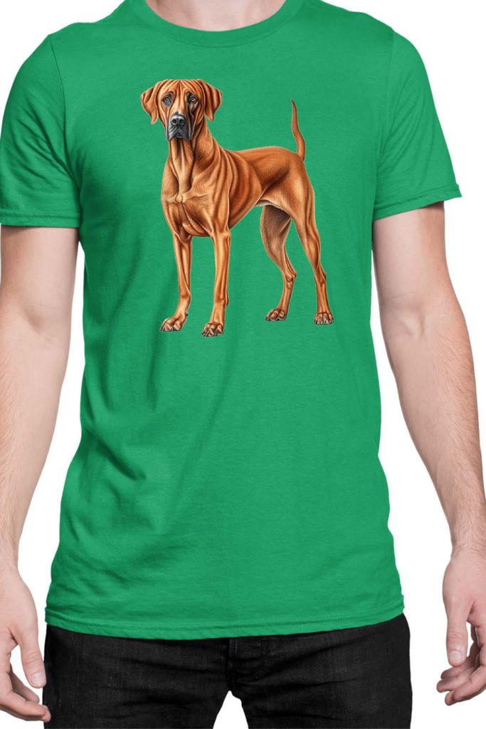 Herren T-Shirt Dogs Breeds Rhodesian Ridgeback Dog Breed 006, Man 2XL / Grün