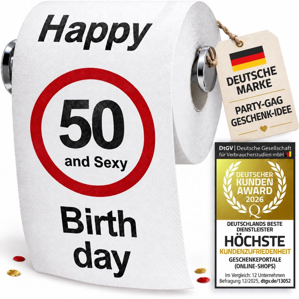 Grappig toiletpapier voor de 50e verjaardag – Grappig Productafbeelding 