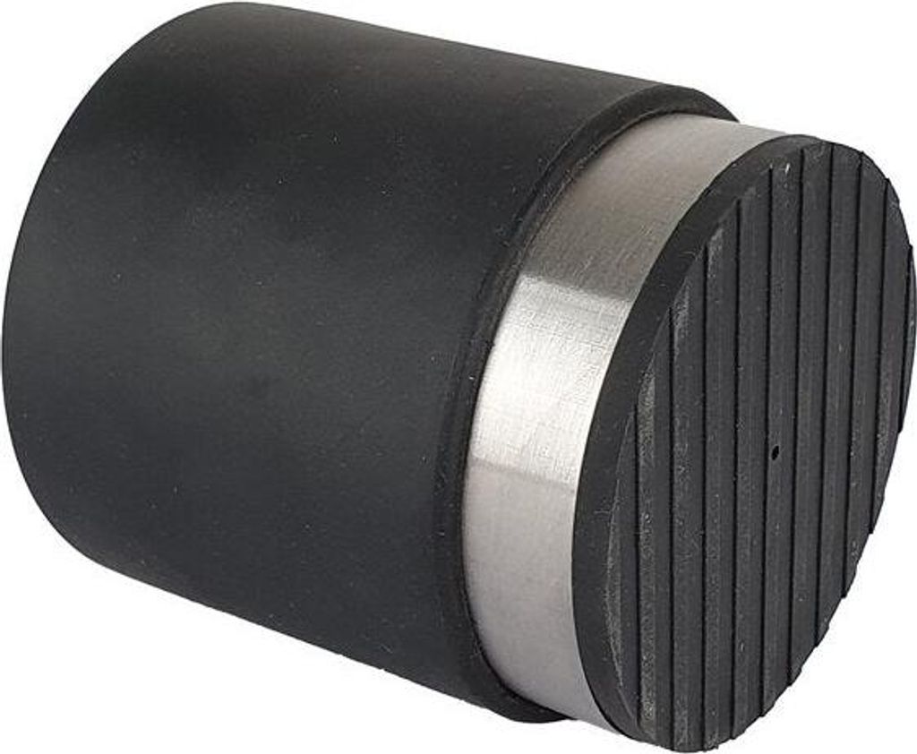ALPERTEC Türstopper aus glattem schwarzem Stahl, Durchmesser 8,5 x H 10 cm