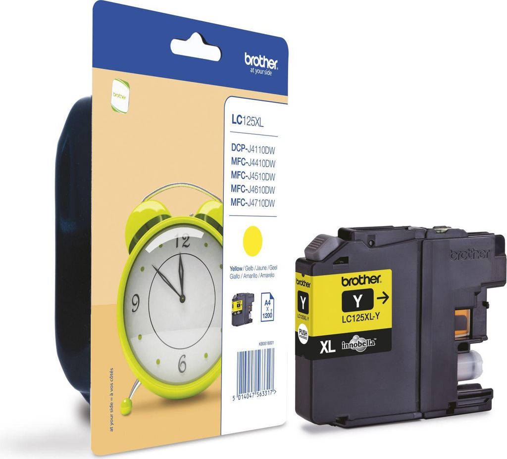 Żółty wkład do drukarki Brother LC125XLY Zdjęcie produktu 