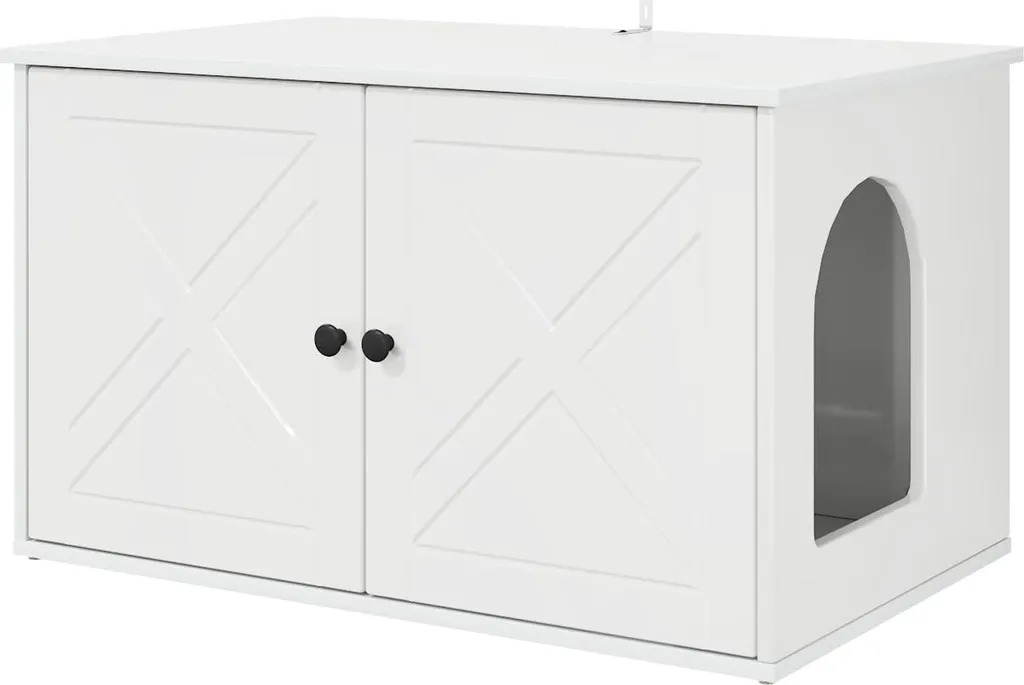 Mobile per Gatti Design Moderno 85x55x50 cm | Finitura Bianco Lucido vidaXL