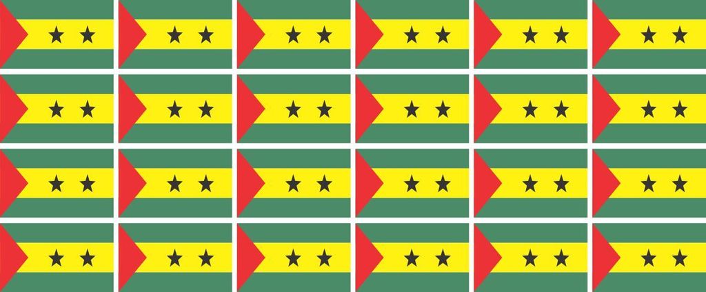 Mini Aufkleber Set - Pack glatt - 33x20mm - selbstklebender Sticker - sao tome and principe - Flagge / Banner / Standarte fürs Auto, Büro, zu Hau...