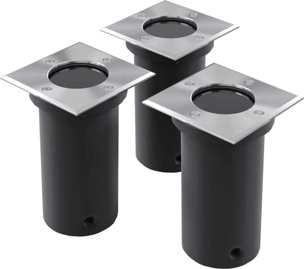 Lampes de sol Outdoor 3 pcs Carré - Balisage Lumineux Jardin Etanche