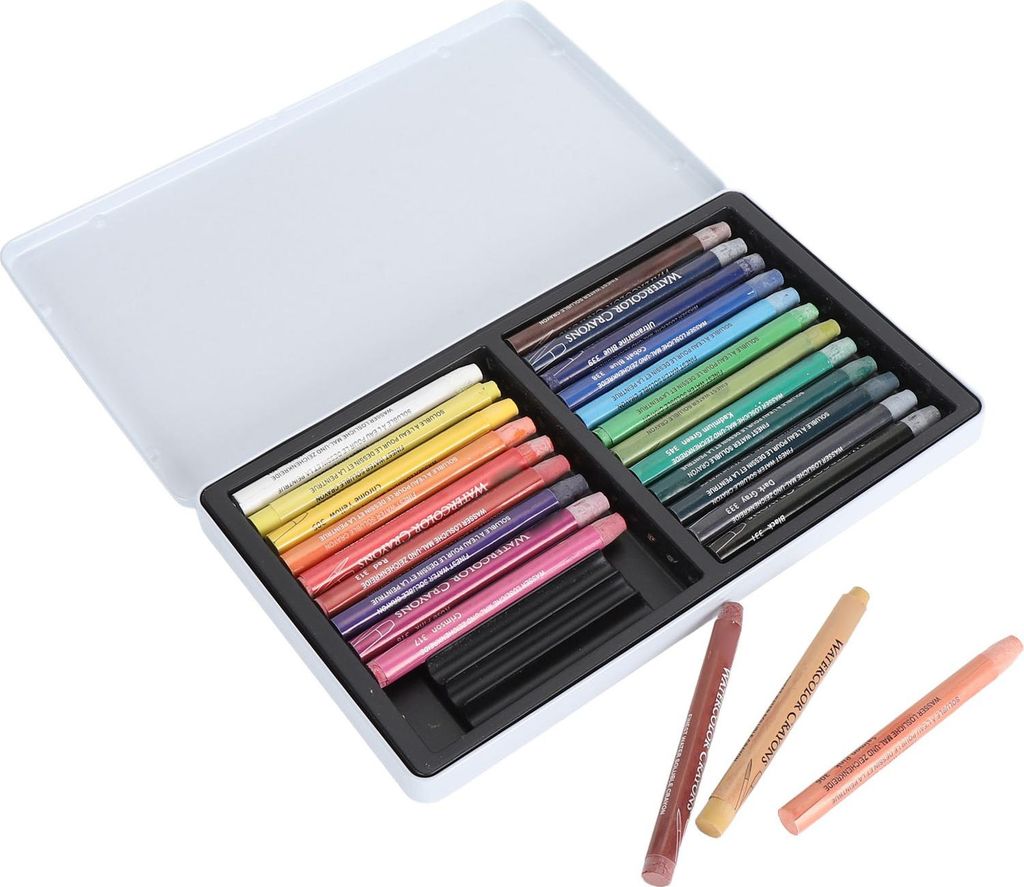 Art Aquarell Crayon Set tragbare professionelle seidige Stöcke für Papiere 24 Farben