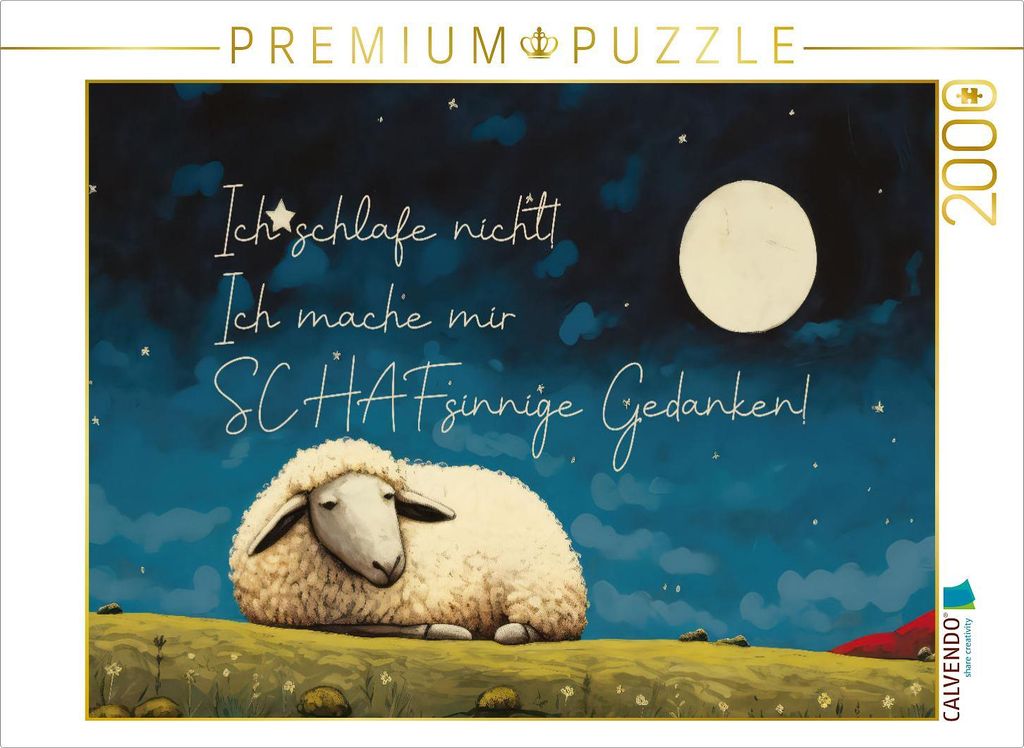 CALVENDO Puzzle Schafsinnige Gedanken | 2000 Teile Lege-Größe 90x67cm Foto-Puzzle für glückliche Stunden