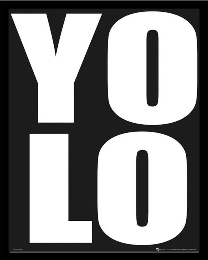 Set Shinsuke®: Mini Poster YOLO + Cornice MDF 40x50 Nero Opaco