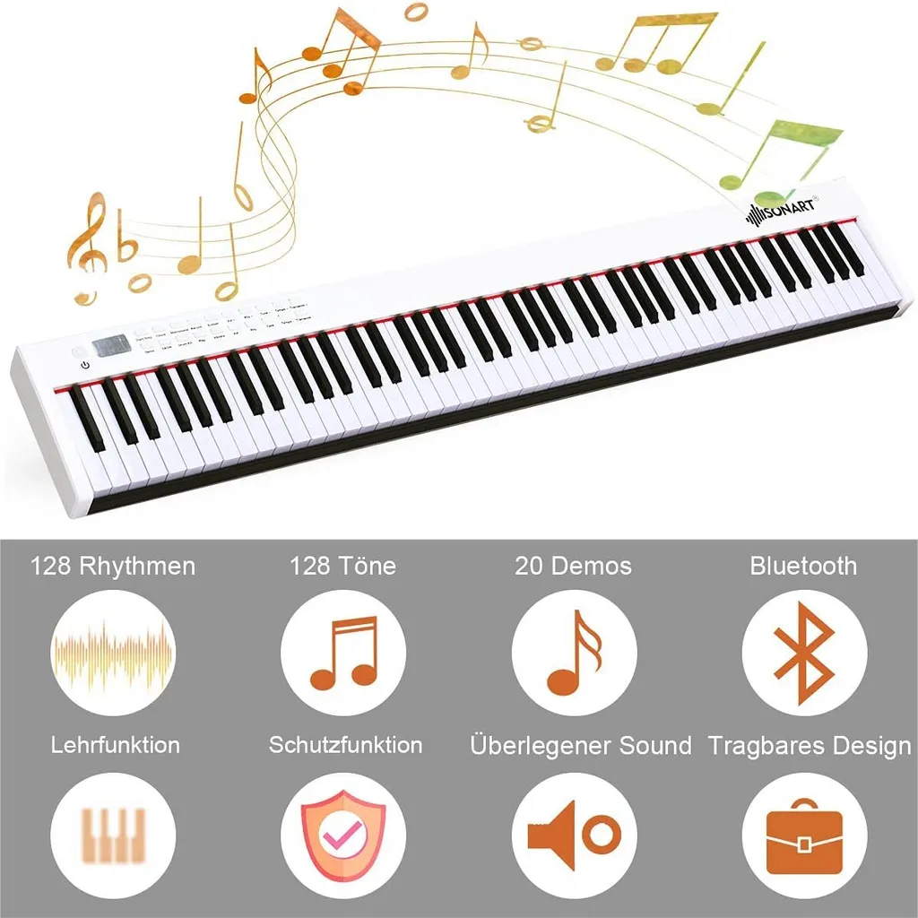 Clavier numérique Piano électrique 88 touches compact Bluetooth sonore
