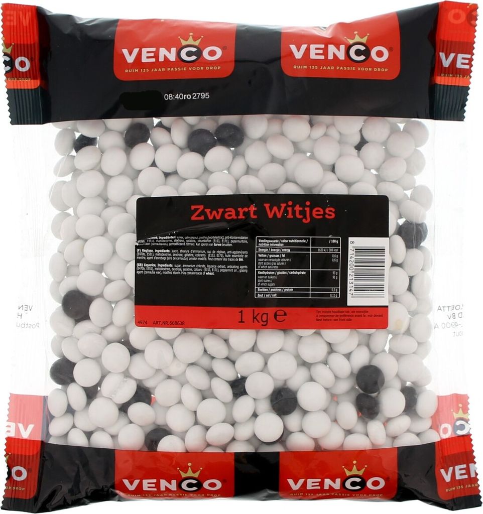 Venco schwarze weiße 1 Kilo Lakritz Produktbild 