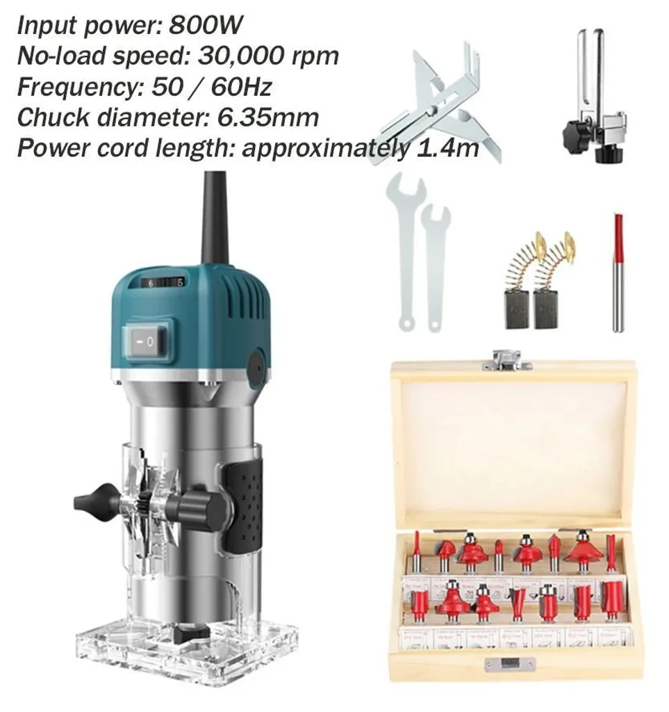 Fraiseuse électrique à bois 33000 tr/min avec profondeur réglable - Or