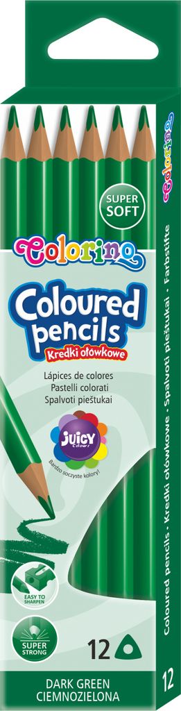 Dreieckige Bleistifte 12 Stück Colorino Grün dunkel