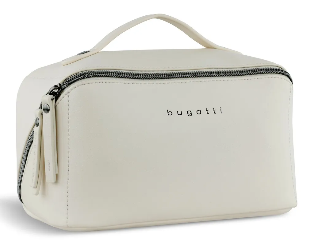Bugatti Almata Make Up Bag Beige - Trousse da Viaggio Ampia Apertura - 2