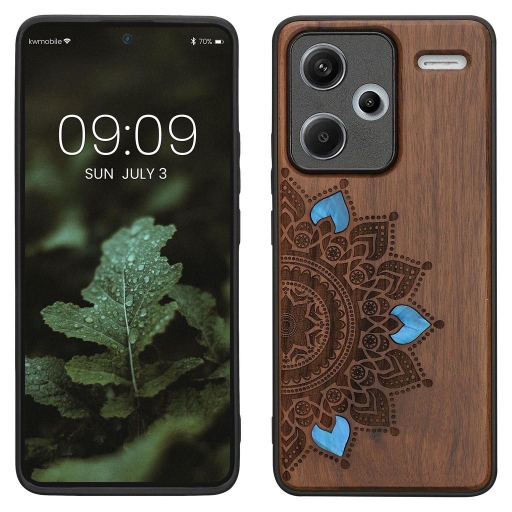 kwmobile Handyhülle für Xiaomi Redmi Note 13 Pro+ 5G / Redmi Note 13 Pro Plus 5G Hülle Holz - Case mit TPU Bumper - Stoßfestes Hardcase - Schut...