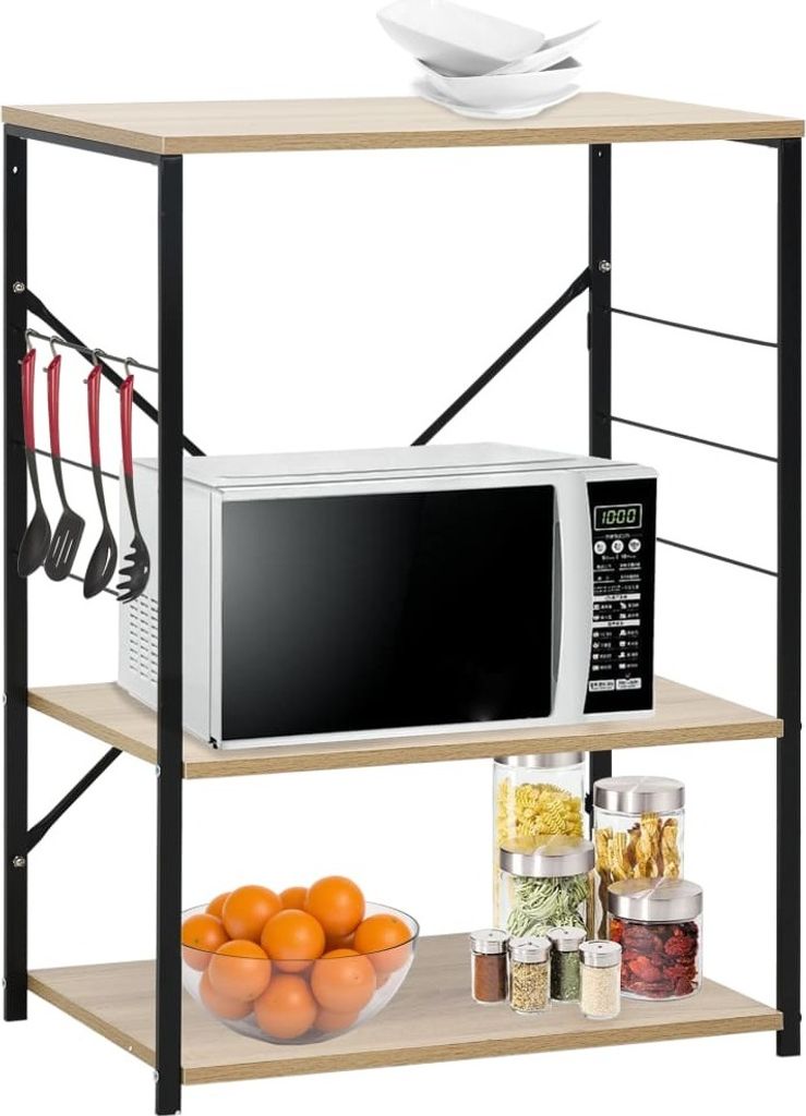 2025 cloris Mikrowellenregal Schwarz Eiche 60×39,6×79,5 cm Holzwerkstoff - Pelletöfen Sale2895415 1parcel