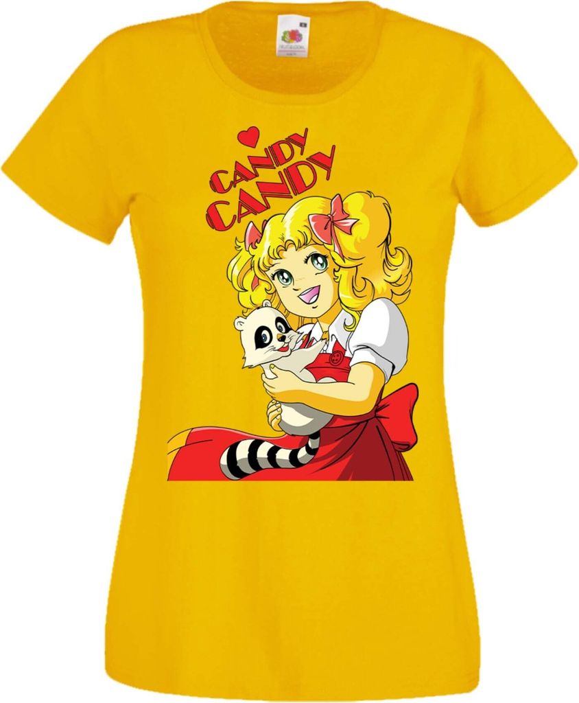 Damen T-Shirt Manga Anime Candy Candy Candy Candy, Lady XS / Gelb