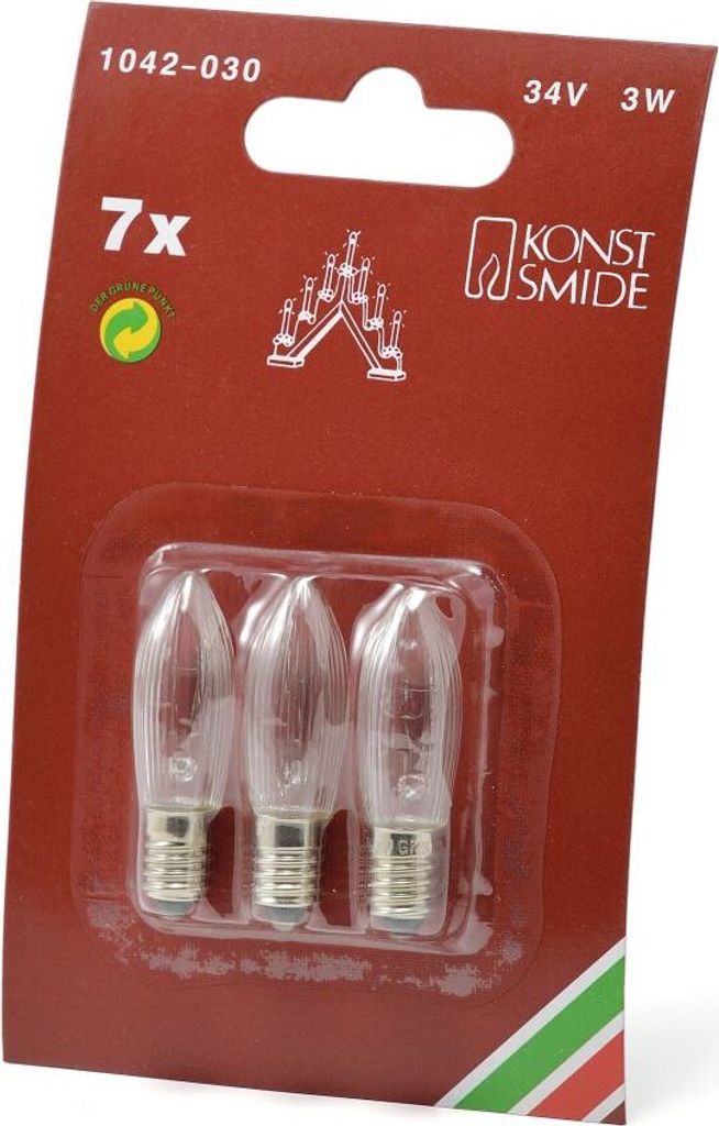 Konstsmide 1042-030 Ersatzbirne, 3er-Blister, klar, 34V, Produktbild 3