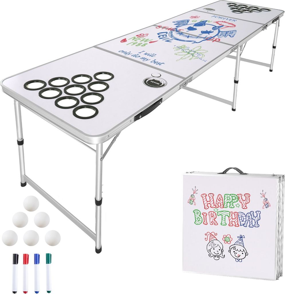 Beerpong Tisch Bierpong Trinkspiel Partytisch mit Spielbecherlöchern