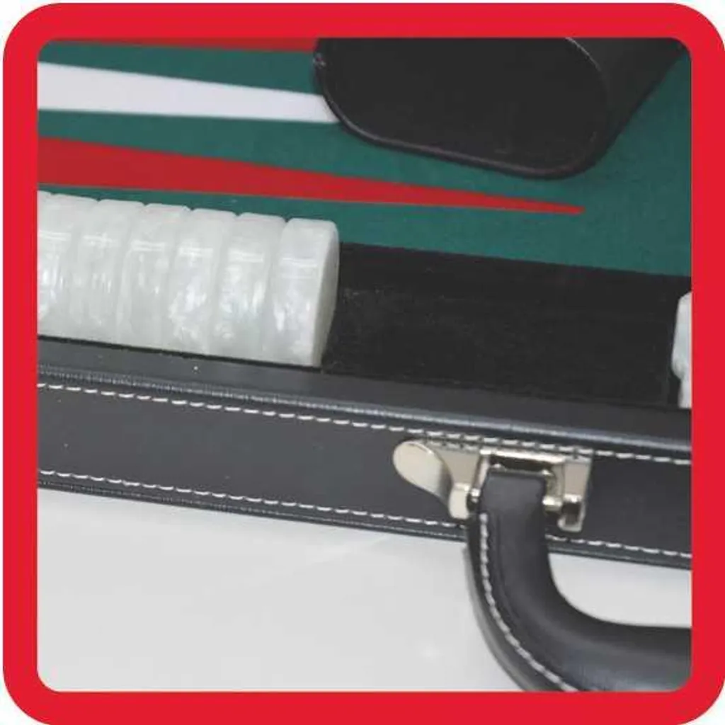 Backgammon feutre vert et noir HOT Games 46cm avec finition piquée