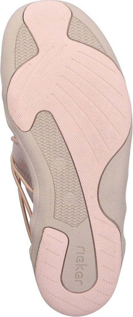 Rieker Damen Slipper sportlich aus Stoff mit Gummizug und losen Einlagen 45260, Größe:38 EU, Farbe:Rosa
